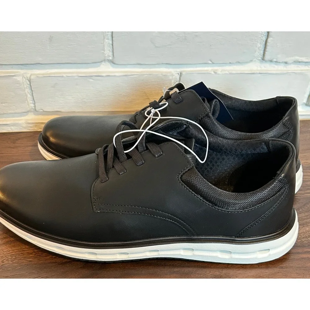 NWT Lands End Mens Sport Oxford Black‎ Lace Up Shoes 1908426 Size 13 NEW